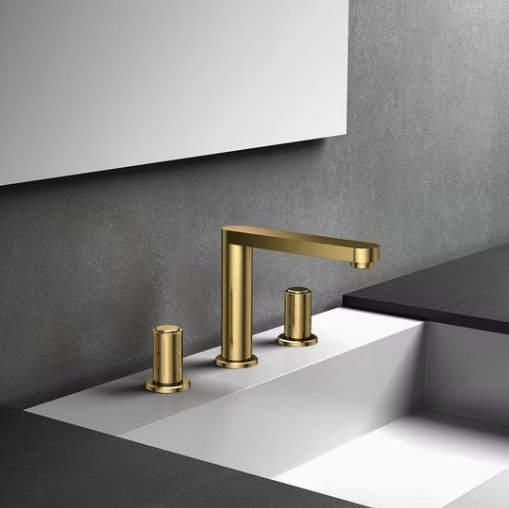 Wall Mounted Three Hole Brass Basin Faucet Mixer